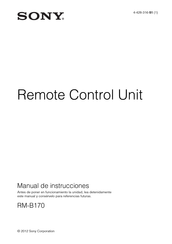 Sony RM-B170 Manual De Instrucciones