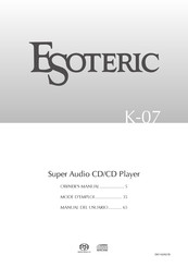 Esoteric K-07 Manual Del Usuario