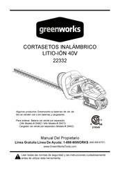 GreenWorks 22332 Manual Del Propietário