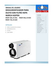 H2O TEK RDDF-50L/D-400 Manual Del Usuario