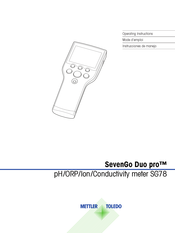 Mettler Toledo SevenGo Duo pro SG78 Instrucciones De Manejo