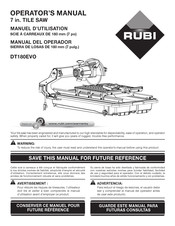 Rubi DT180EVO Manual Del Operador