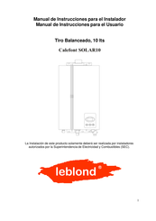 leblond SOLAR10 Manual De Instrucciones Para El Instalador