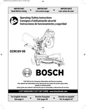 Bosch GCM18V-08 Instrucciones De Funcionamiento Y Seguridad