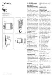 Bpt VSE/200.01 Instrucciones Para La Instalación