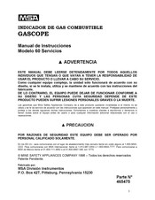 MSA 465475 Manual De Instrucciones