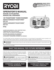 Ryobi TOUGHTUNES P745 Manual Del Operador