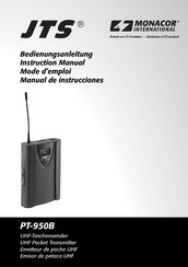 Monacor JTS PT-950B Manual De Instrucciones
