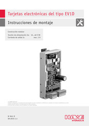 HAWE Hydraulik EV1D Instrucciones De Montaje