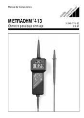 Gossen MetraWatt METRAOHM 413 Manual De Instrucciones