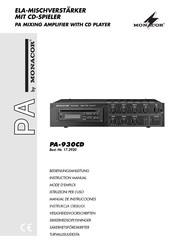 Monacor PA-930CD Manual De Instrucciones