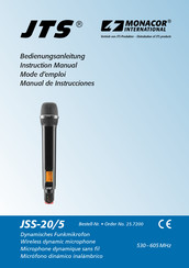 Monacor JTS JSS-20/5 Manual De Instrucciones