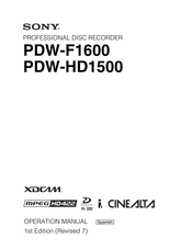 Sony PDW-HD1500 Operación Manual