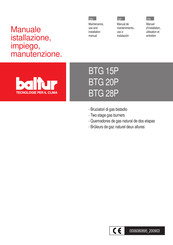 baltur BTG 20P Manual De Mantenimiento, Uso E Instalación