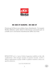 Beta Motorcycles RR 200 2T EUROPA Manual De Usuario