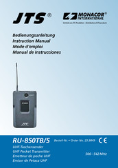 Monacor JTS RU-850TB/5 Manual De Instrucciones