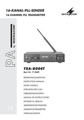 Monacor TXA-800ST Manual De Instrucciones