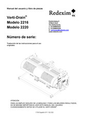 Redexim Verti-Drain 2216 Manual Del Usuario Y Libro De Piezas