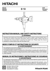 Hitachi D 13 Manual De Instrucciones