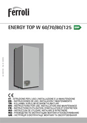 Ferroli ENERGY TOP W 80 Instrucciones De Uso, Instalación Y Mantenimiento