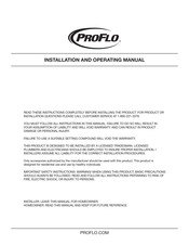 PROFLO PFS6032A Manual De Instalación Y Funcionamiento