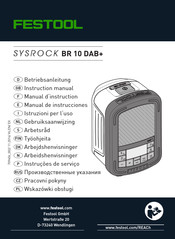 Festool SYSROCK BR 10 DAB+ Manual De Instrucciones