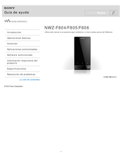 Sony Walkman NWZ-F806 Guia De Ayuda