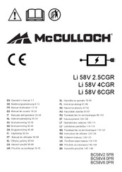 McCulloch Li 58V 2.5CGR Manual De Usuario