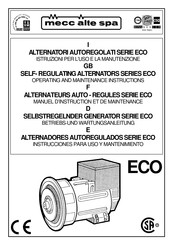 Mecc Alte spa ECO 37 3S Instrucciones Para Uso Y Mantenimiento