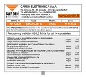 Cardin Elettronica RADIOSHIELD CDR8 Manual Del Usuario