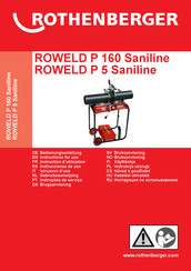 Rothenberger ROWELD P 160 Saniline Instrucciones De Uso