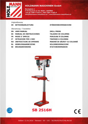 HOLZMANN MASCHINEN SB 2516H Manual De Instrucciones