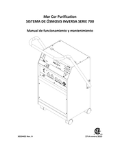 Mar Cor Purification 700 Serie Manual De Funcionamiento Y Mantenimiento