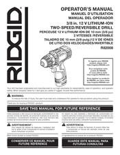 RIDGID R82008 Manual Del Operador