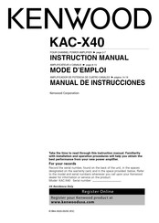 Kenwood KAC-X40 Manual De Instrucciones