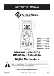 Greenlee DM-810A Manual De Instrucciónes, Uso Y Manutención