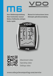 VDO Cyclecomputing M6 Manual De Instrucciones Breve