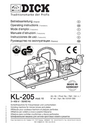 Dick KL-205 Instrucciones De Uso