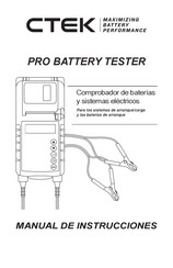 CTEK PRO BATTERY TESTER Manual De Instrucciones