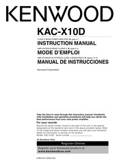 Kenwood KAC-X10D Manual De Instrucciones