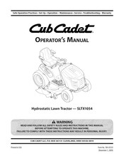 Cub Cadet SLTX1054 Manual De Operación