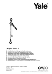 Yale UNOplus 750 Instrucciones De Servicio