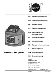 Nedo SIRIUS 1 HV green Manual De Instrucciones