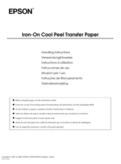 Epson Iron-On Cool Peel Transfer Paper Instrucciones De Uso