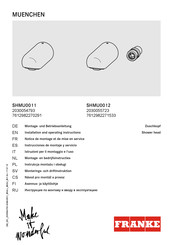 Franke SHMU0012 Instrucciones De Montaje Y Servicio