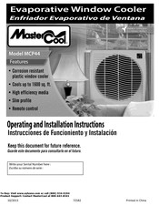 MasterCool MCP44 Instrucciones De Funcionamiento Y Instalacion