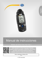 Pce Instruments HCHO/TVOC PCE-VOC 1 Manual De Instrucciones