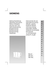 Siemens TW70301 Instrucciones De Uso