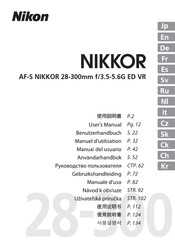 Nikon AF-S NIKKOR 28-300mm f/3.5-5.6G ED VR Manual Del Usaurio