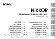 Nikon AF-S NIKKOR 16-35mm f/4G ED VR Manual De Usario